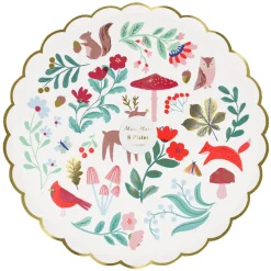 Meri Meri Paper Plates Size L, Winter Woodland - Set of 8