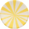 Meri Meri Paper Plates Size L, Yellow Stripe - Set of 8.