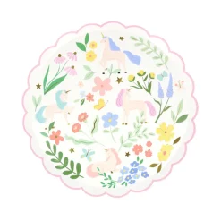 Meri Meri Paper Plates, Size S, Meadow Unicorns - 8 pcs