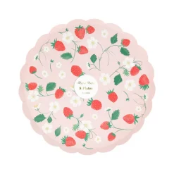 Meri Meri Paper Plates, Size S, Strawberry - Set of 8