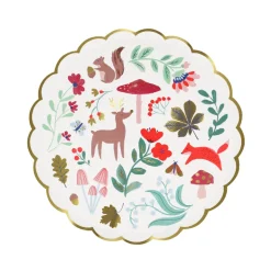 Meri Meri Paper Plates Size S, Winter Woodland - Set of 8