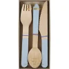 Meri Meri Wooden Cutlery, Toot Sweet - Blue - 24 Pieces