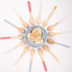 Meri Meri Wooden Cutlery, Toot Sweet - Blue - 24 Pieces