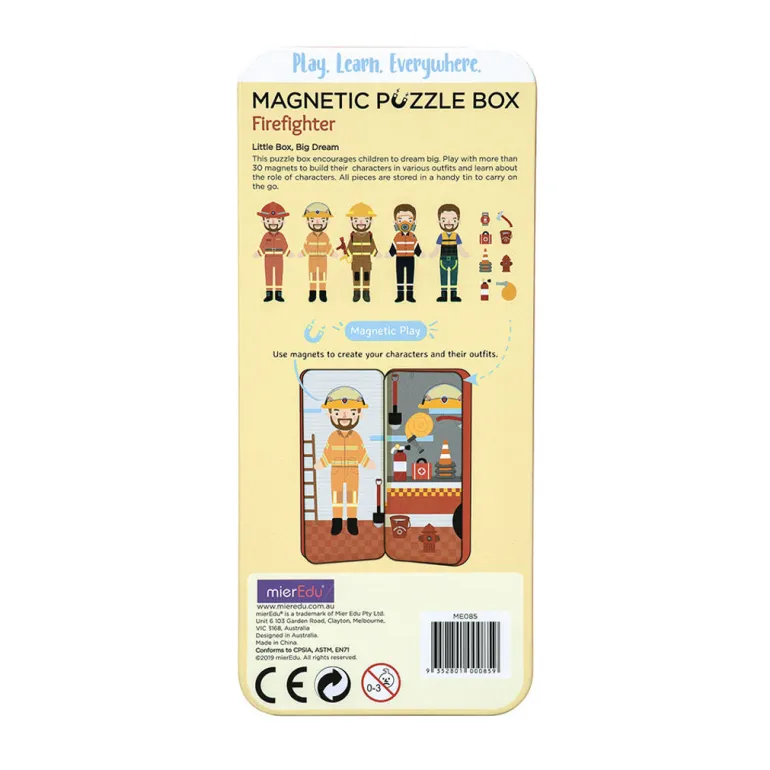 mierEdu Magnetic Travel Set: Dress-Up Figures - Firefighter