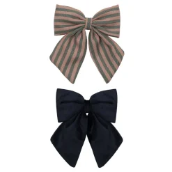 Mimi & Lula Hair Accessories, 2 Hair Bows - Stripe Agnes Pony Pals