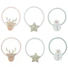 Mimi & Lula Hair Accessories, 6 Hair Elastics - Reindeer Christmas