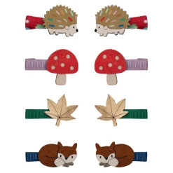 Mimi & Lula Hair Accessories, 8 Hair Clips - Mini Autumn Mushroom Village