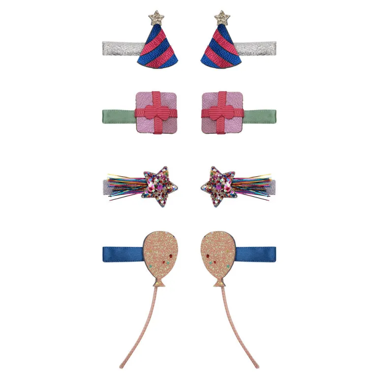 Mimi & Lula Hair Accessories, 8 Hair Clips - Mini Birthday Party Dancing Queen