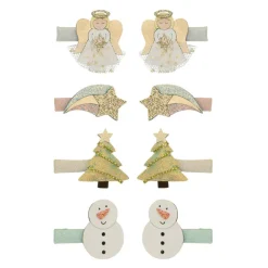 Mimi & Lula 8 Hair Clips, Mini Angel Christmas
