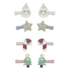Mimi & Lula Hair Clips, Set of 8 - Mini Santa Christmas