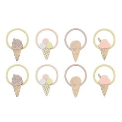 Mimi & Lula 8 Hair Ties, Mini Ice Cream Peaches and Cream