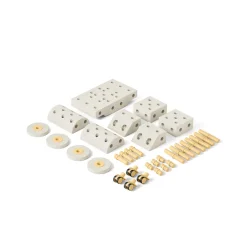 Modu Foam Building Toys, Dreamer Set, 34 Pieces - Sand Grey / Honey Yellow