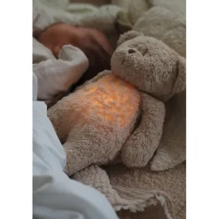 Moonie 2.0, Organic Humming Bear with Pink Noise and Lamp - Sand