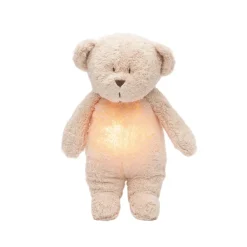 Moonie 2.0, Organic Humming Bear with Pink Noise and Lamp - Rose