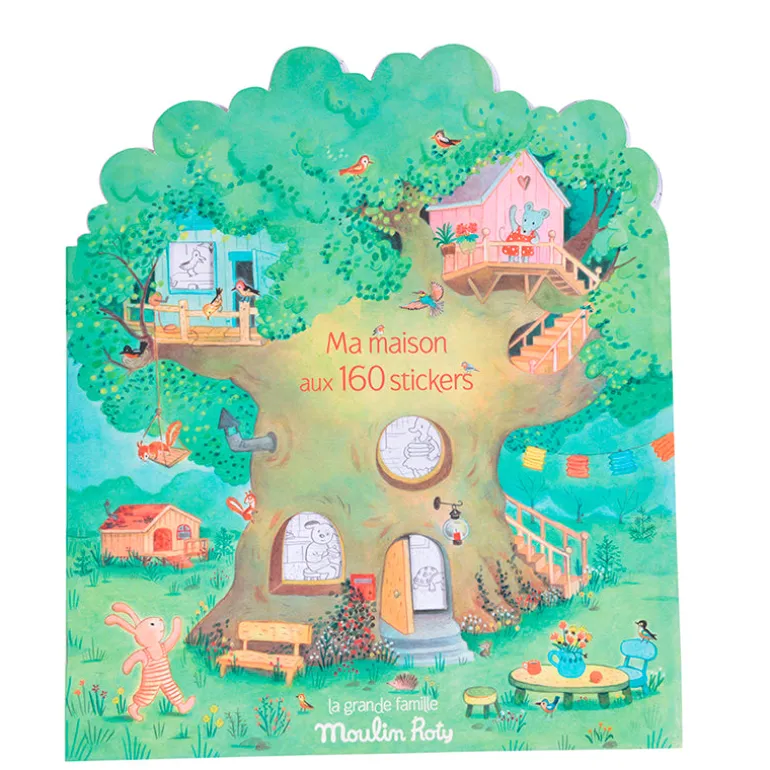 Moulin Roty Coloring and Sticker Book, Wood