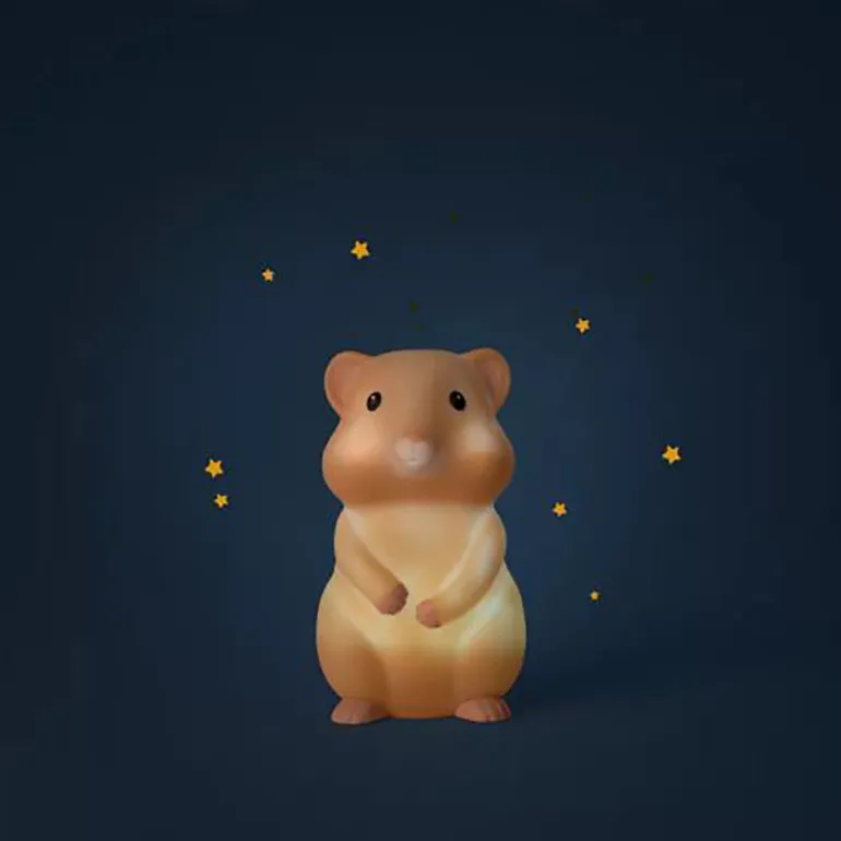 Moulin Roty Night Light, Rechargeable USB - Hamster