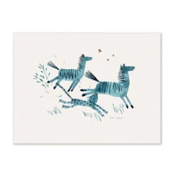 Moulin Roty Poster, Zebras 30x40 cm - Sous mon Baobab