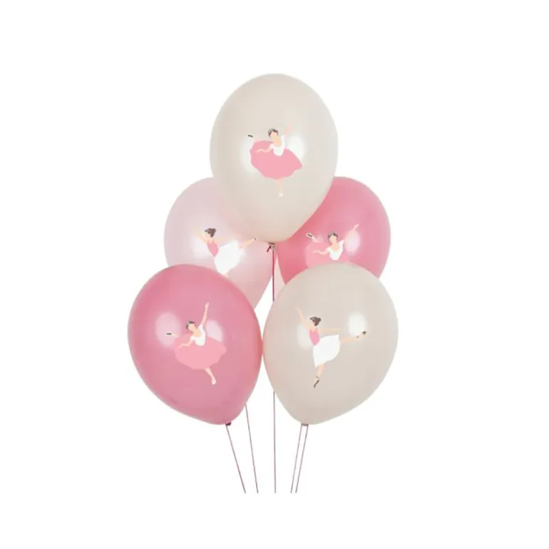 My Little Day Balloons, Printed Balloons, Set of 5 Ballerina