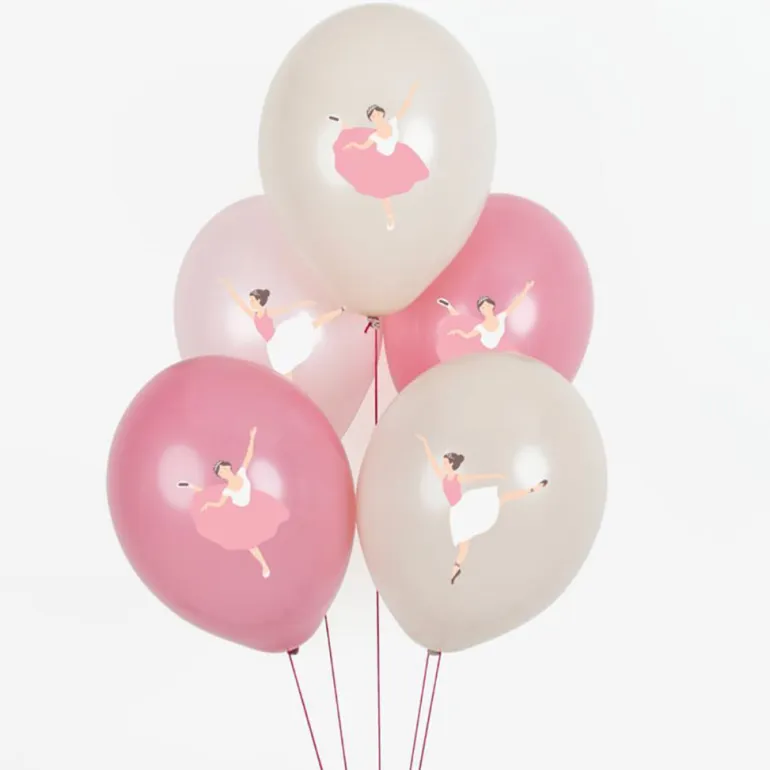 My Little Day Balloons, Printed Balloons, Set of 5 Ballerina