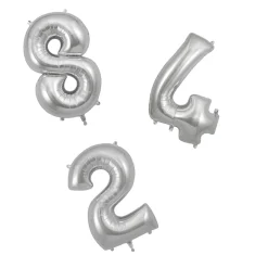 My Little Day, Giant Foil Balloon in Numbers, Silver - 0-9