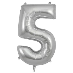 My Little Day, Giant Foil Balloon in Numbers, Silver - 0-9