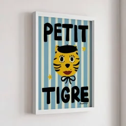 Nephthys Illustrated Poster, Petit Tigre, Blue - A4