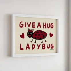 Nephthys Illustrated Poster, Give a Hug Ladybug - A4