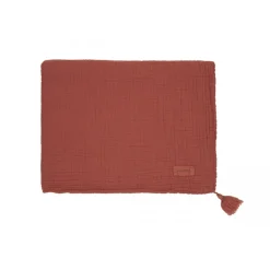 Nobodinoz Baby Blanket, Wabi Sabi Double Muslin, 65 x 100 cm - Rosewood
