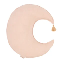Nobodinoz Moon Cushion, Washed French Linen - Powder Pink