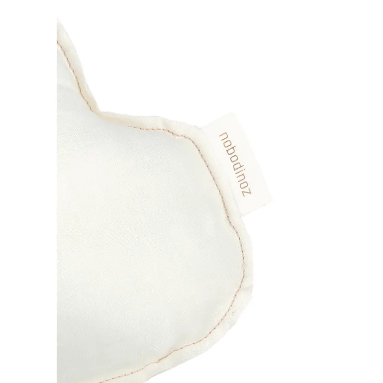 Nobodinoz Sky Pillow, Washed French Linen with Embroidered Birds – Off White