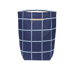 Nobodinoz Vibes Storage Basket, Large - Navy Blue Windowpane