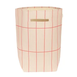 Nobodinoz Vibes Storage Basket, Large - Pink Red Grid
