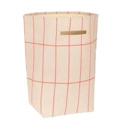 Nobodinoz Vibes Storage Basket, Large - Pink Red Grid