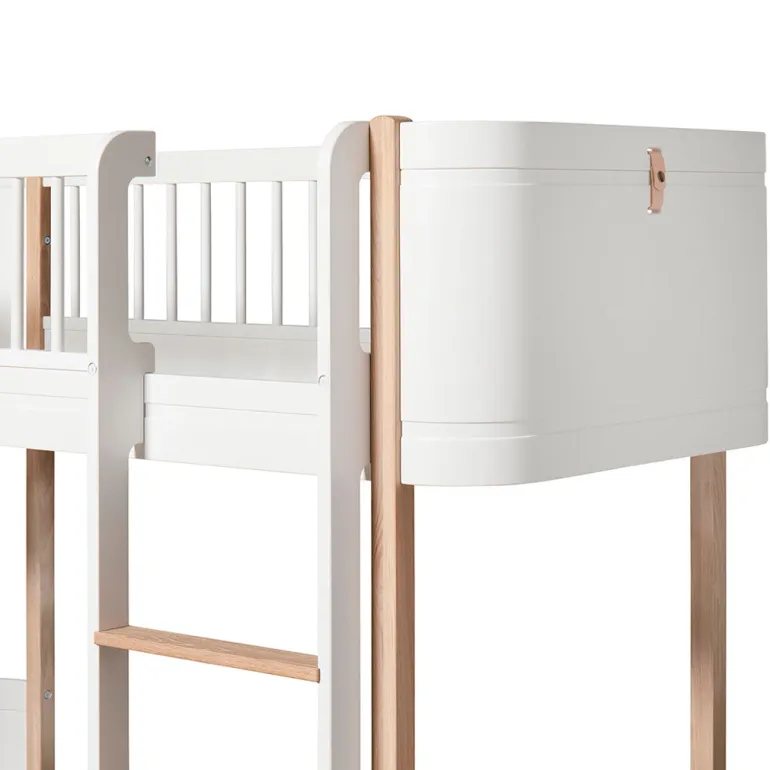 Oliver Furniture, Conversion Kit, from Wood Mini+ Crib to Mid-Height Bed - White/Oak
