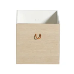 Oliver Furniture Wood Boxes, Oak/White - Set of 3