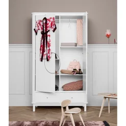 Oliver Furniture Wood klædeskab m 2 døre, hvid - højde 204 cm