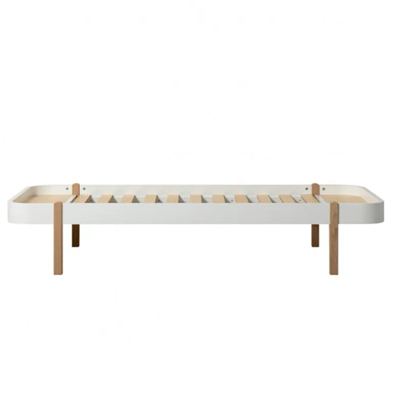 Oliver Furniture, Wood Lounger, 90 x 200 cm - White/Oak