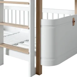 Oliver Furniture, Wood Mini+ Half-Height Bunk Bed - White/Oak