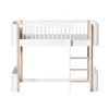 Oliver Furniture, Wood Mini+ Half-High Bed – White/Oak
