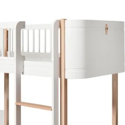 Oliver Furniture, Wood Mini+ Half-High Bed – White/Oak