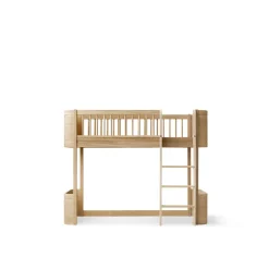 Oliver Furniture, Wood Mini+ Half-High Bed - Oak