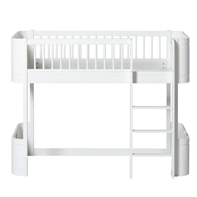 Oliver Furniture, Wood Mini+ Half-High Bed - White