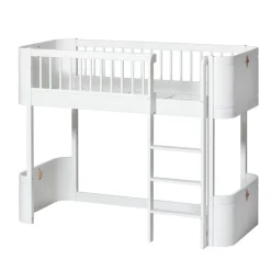 Oliver Furniture, Wood Mini+ Half-High Bed - White
