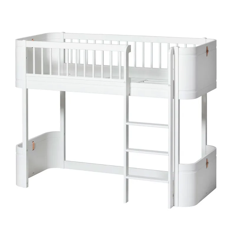Oliver Furniture, Wood Mini+ Half-High Bed - White