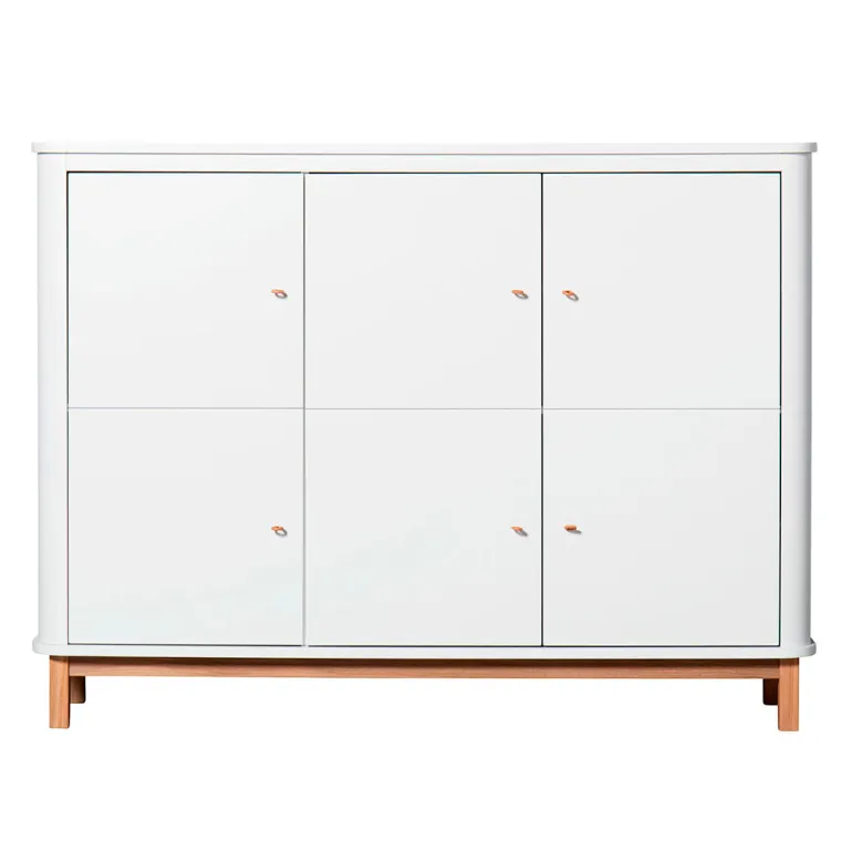 Oliver Furniture Wood multiskab m. 3 døre, hvid/eg