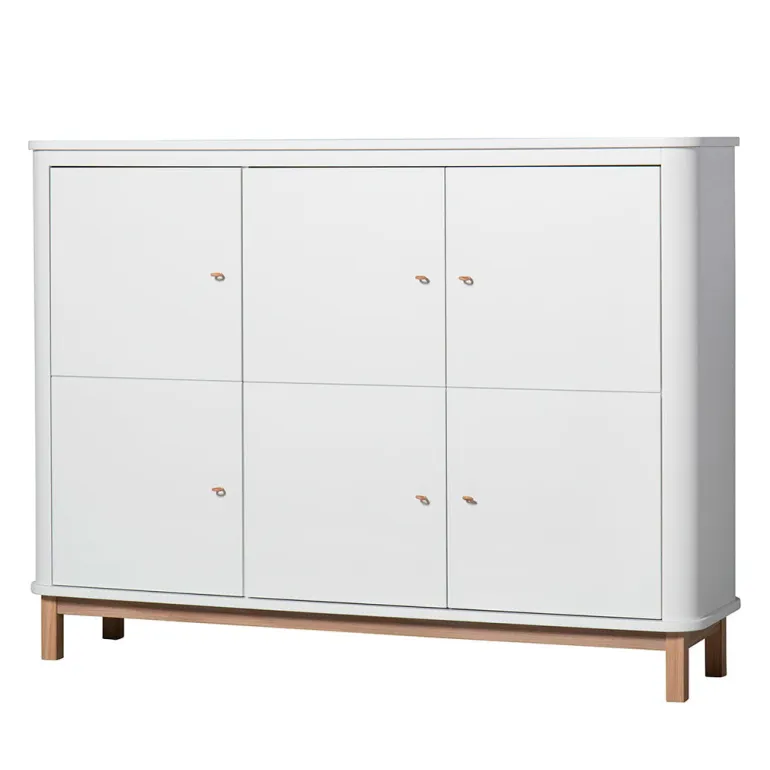 Oliver Furniture Wood multiskab m. 3 døre, hvid/eg
