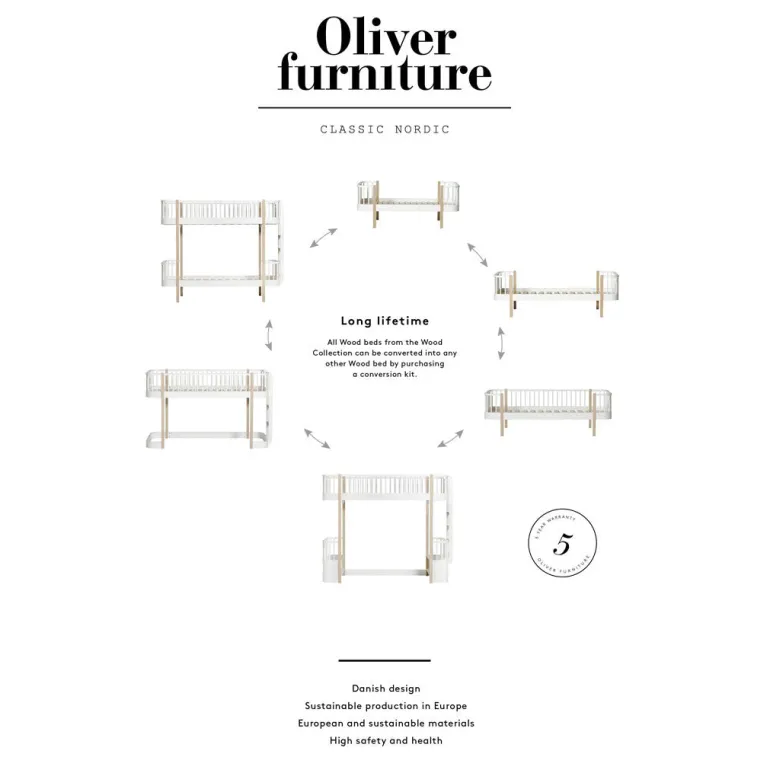 Oliver Furniture, Wood Original Bed - White