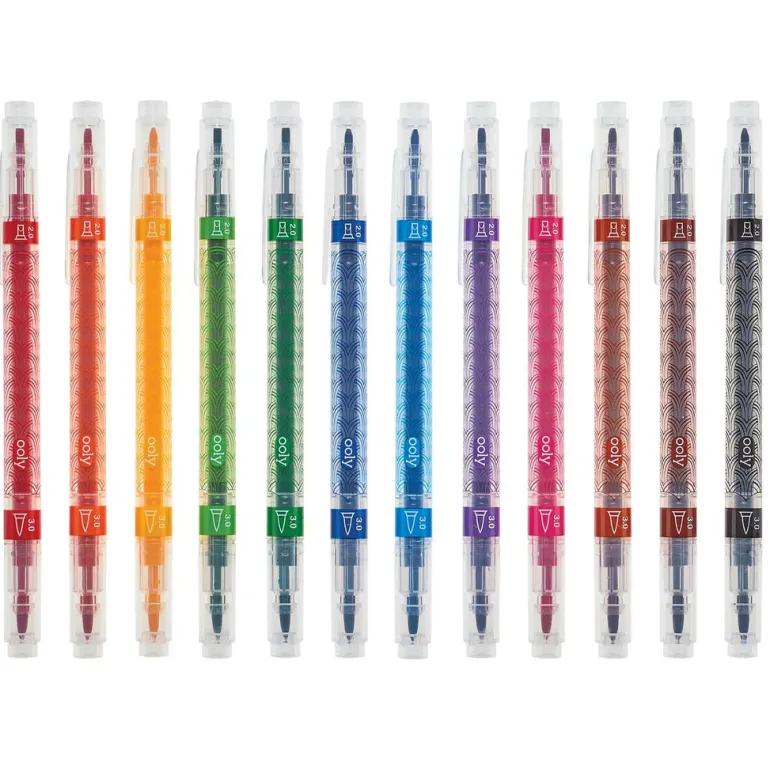 Ooly Duo Calligraphy, 12 Double-Ended Calligraphy Pens
