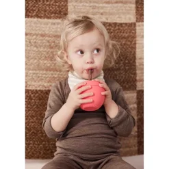 OYOY Æble Cup with Lid and Straw, Red