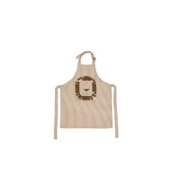 OYOY Children's Apron, Striped Denim Lion
